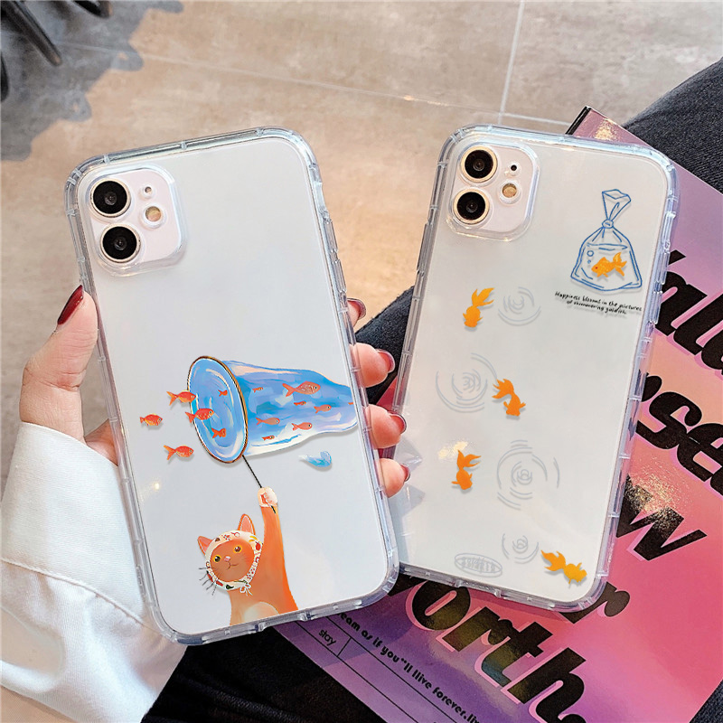 Apple Iphone 16 - Güzel Balıklar Desenli Şeffaf Telefon Kılıfı